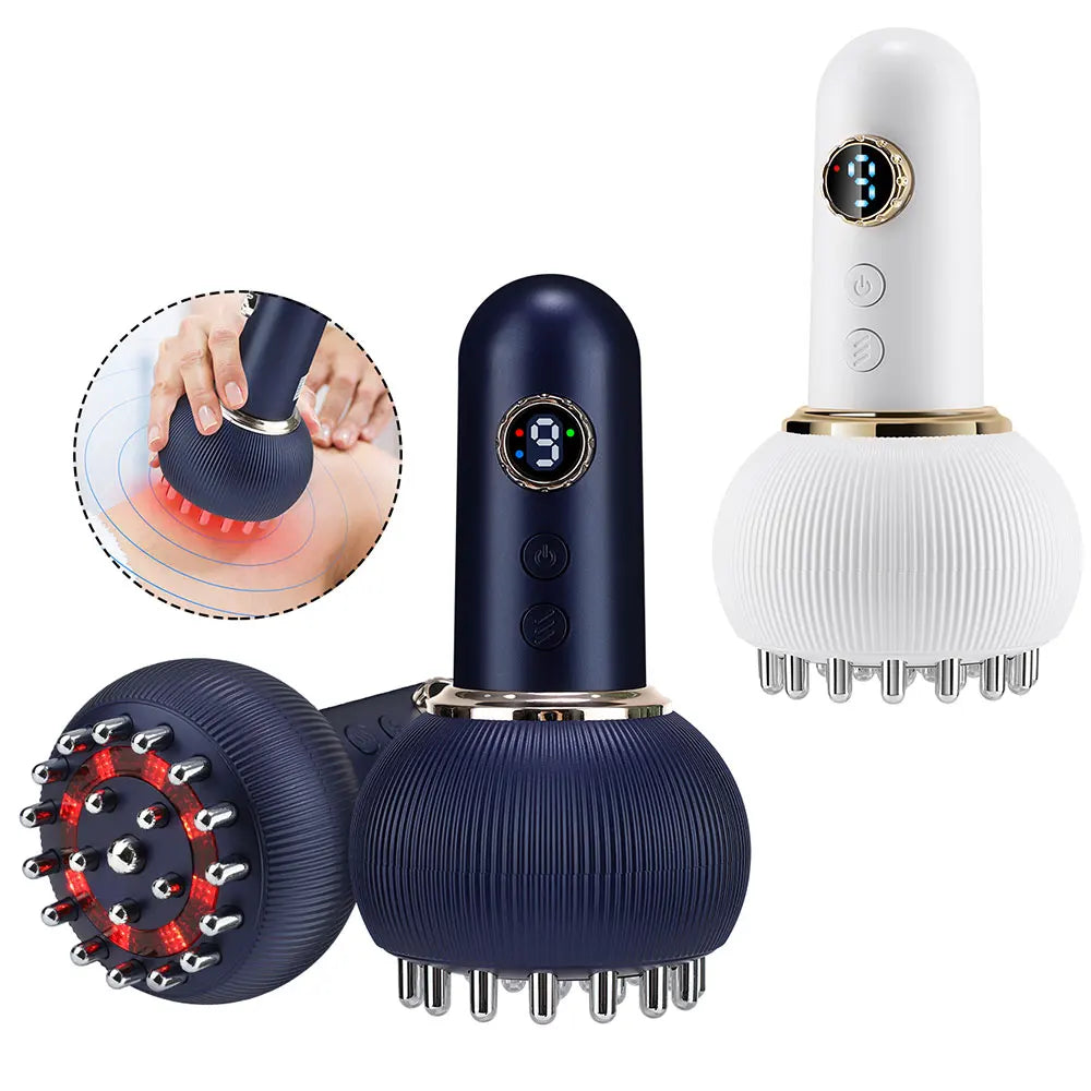 ThermaGlow™ Wireless Heated Meridian Brush – Lymphatic Drainage, Microcurrent Anti-Cellulite Massage for Body & Back