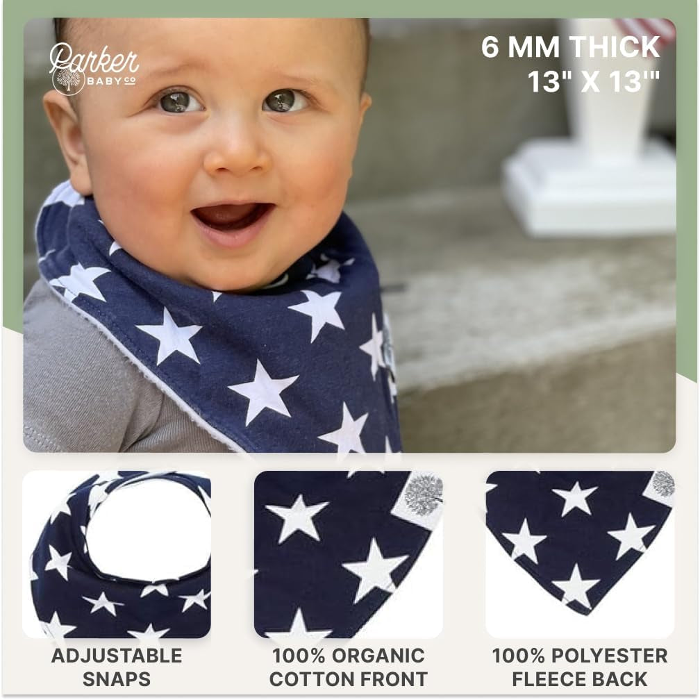 Parker Baby Bandana Drool Bibs 4 Pack Baby Bibs for Boys, Girls, Unisex