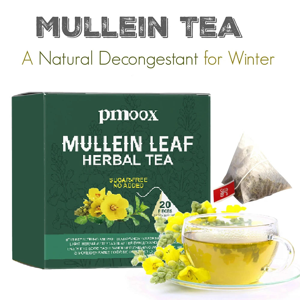 BreatheEasy™ Mullein Tea Bags – Lung Detox & Respiratory Support with Elderberry