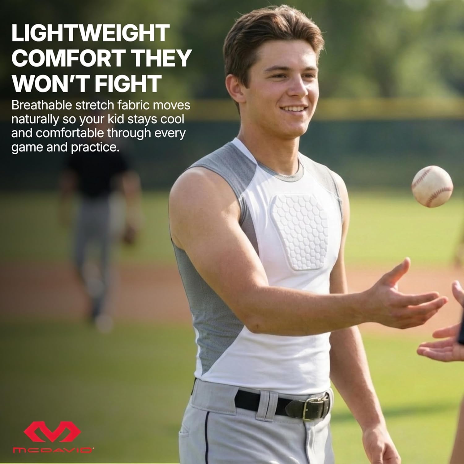 HEX Chest Protector, Heart Guard Sternum Protection Padded Shirt for Baseball, Football, Lacrosse and Goalies Youth and Adult Sizes