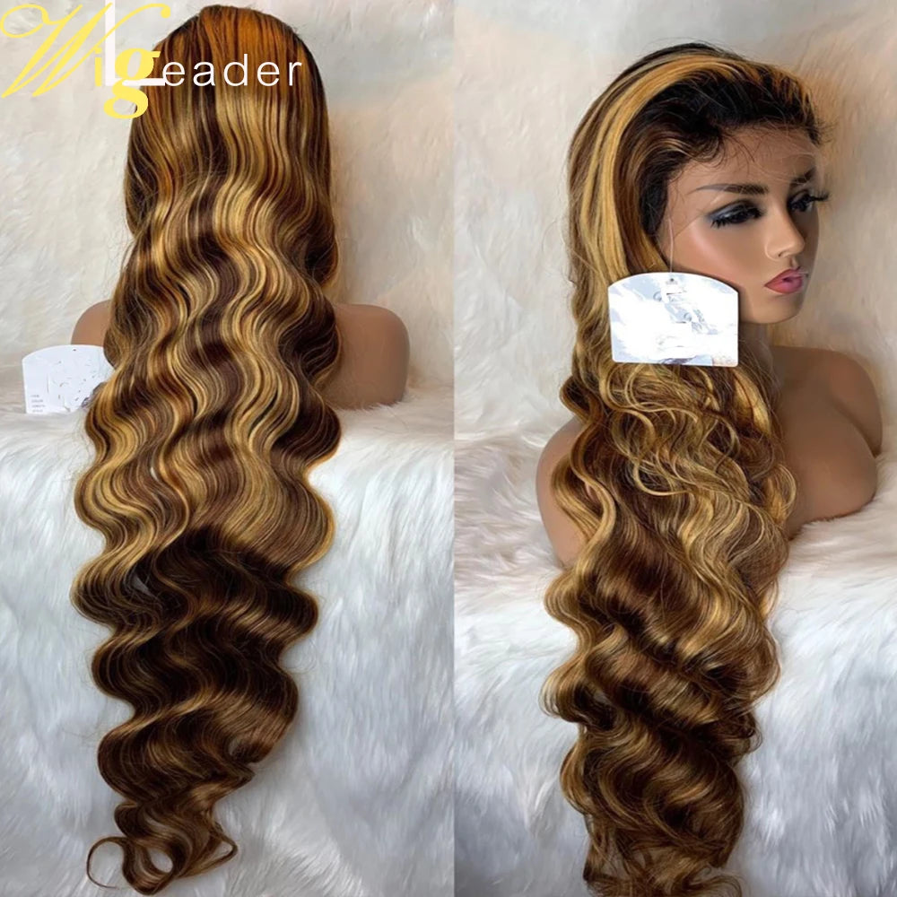 Preplucked Human Hair Lace Front Wig Highlight Straight 180% 13X6 Lace Frontal Wigs Curly Lace Frontal Wigs Swiss Lace